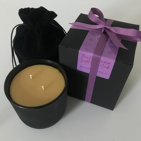 Sensual - Essential Oil Scent | 9oz Black Ribbed Candle | Autumn Scent Collection